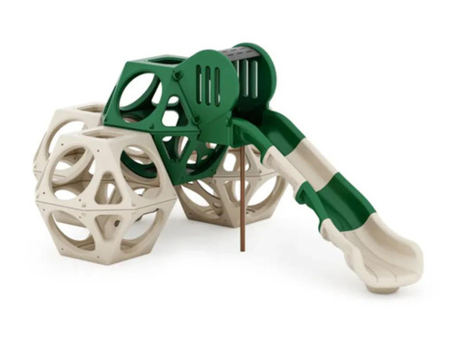 World Klass Play Skqube Climbing Cubes with Slide, colorful children's playground climbing structure with a slide and geometric cube design.