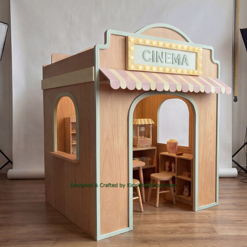 Cinema Wooden Playhouse w/Furniture - Indoor or Outdoor