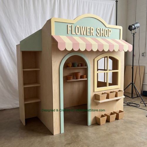 Flower Shop Wooden Playhouse w/Furniture - Indoor or Outdoor