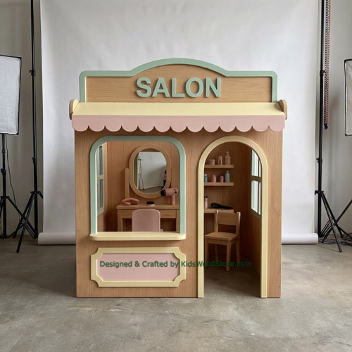 Salon Wooden Playhouse w/Furniture - Indoor or Outdoor