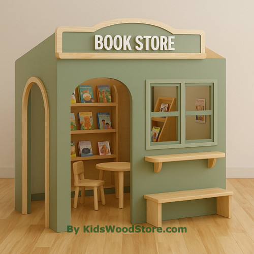 Book Store Wooden Playhouse - Indoor or Outdoor