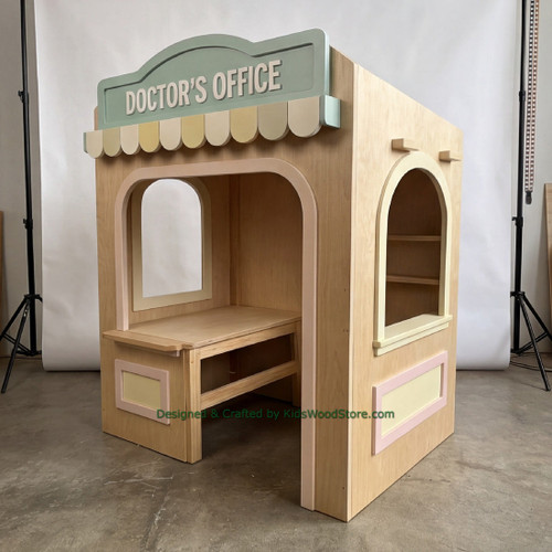 Doctor Office Wooden Playhouse w/Furniture - Indoor or Outdoor