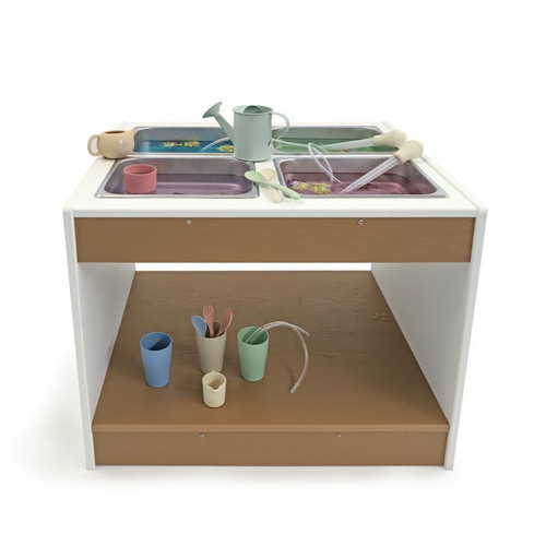 Whitney Brothers outdoorED™ Sensory Table, a kids' sensory play table with multiple compartments and colorful toy tools for outdoor learning and sensory exploration.