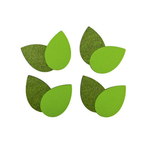 Moje Bambino Leaves for Woodland Tree Interactive Wall Decor, set of green felt leaf wall decor pieces for children's room or nursery.
