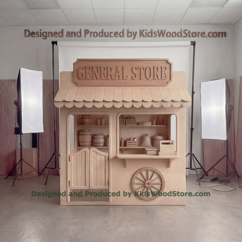 General Store Wooden Playhouse w/Furniture - Indoor or Outdoor