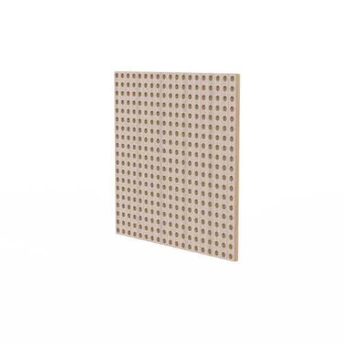 LiteZilla Kidworx™ Pegboard Wall Panel, wooden pegboard with evenly spaced circular holes for organizing and displaying tools or accessories.