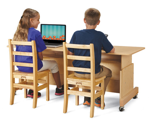 Apollo Double Computer Desk, Maple Top