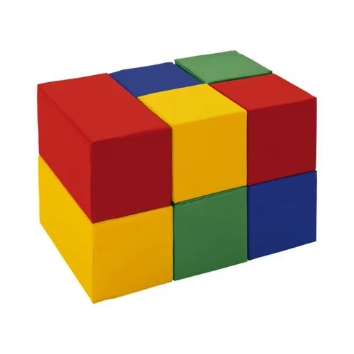 HABA Pro Large Toddler Building Block Set 9-Piece, colorful foam construction blocks for young children for stacking and building activities.