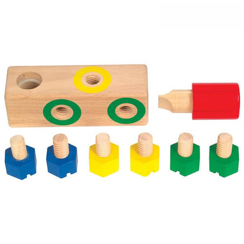Screw Block Wooden Toy