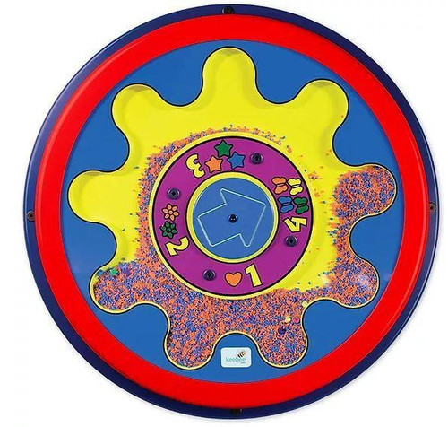 Playscapes Math Beads Educational Round Wall Activity Toy, colorful circular wall activity for children with numbers and beads for educational play.