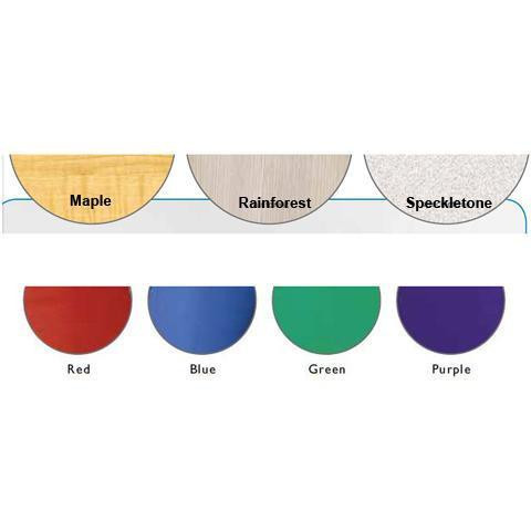 Playscapes Friends Kids Table and Chairs Set, colorful round table with rainbow of chairs in red, blue, green, and purple, designed for children's play and learning.