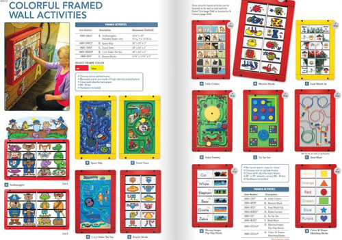 Playscapes Little Critters Activity Wall Panel Toy, colorful framed wall activities for children including various interactive games and shapes.