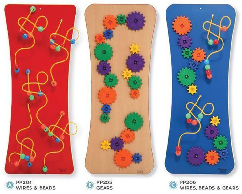 Playscapes Large Activity Cube, colorful educational activity panels with wires, beads, and gears for early childhood sensory development.
