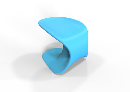 Playscapes Children's Eco Drift Seating, modern smooth blue children's outdoor seat with curved design.