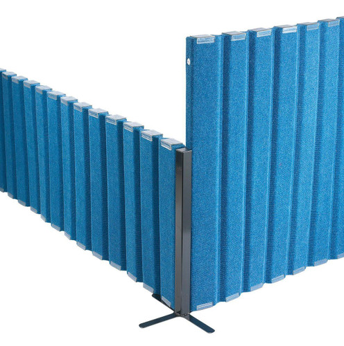 Angeles Quiet Sound Proof Panel Wall Divider Corner Post, blue acoustic soundproof wall panels with metal corner post for noise reduction and privacy.