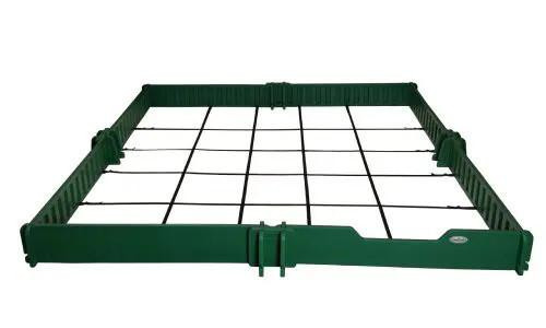 SandLock Sandlock Solid Surface Strap Kit for 10x10 Sandbox, green metal straps and frame for securing sandbox edges.