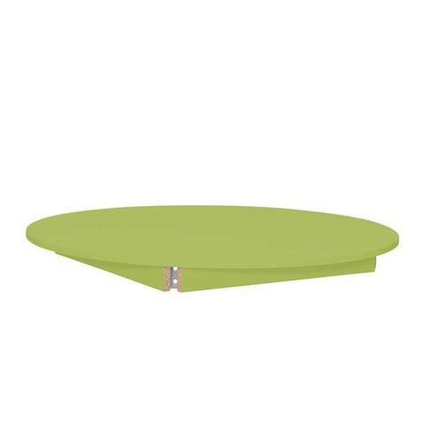 Moje Bambino Children's Classroom Table, 3 Shapes, 3 Colors - Green adjustable student table with round, square, and triangular surfaces, suitable for preschool education settings.