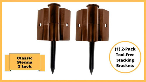 Frame It All Classic Sienna 2 Inch Profile Stacking Joint, 2 Pack, tool-free stacking brackets for DIY garden or landscape projects.