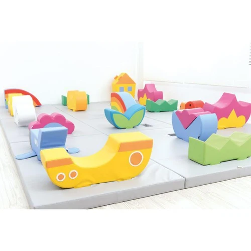 Moje Bambino Play Corner Mats, colorful foam puzzle mats with various animal and nature-themed shapes for children's play area.