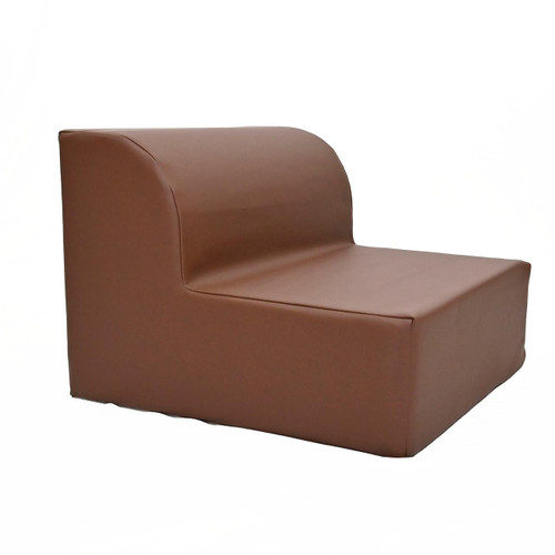 Children's Factory Foam Lounge Chair - Walnut, children's foam lounge chair with walnut-colored upholstery and modern design.