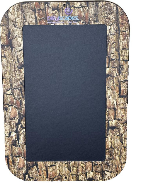 Playscapes Forest Magic Hands Heat Sensitive Wall Panel, nature-themed wooden wall art with chalkboard surface for children's creative play.