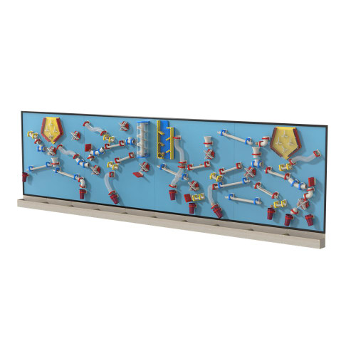 LiteZilla MagWiz Kinetics Magnetic Wall Ball Run - 20x5, a colorful interactive wall game with magnetic kinetic balls and various pathways for stimulating STEM learning and motor skills development.