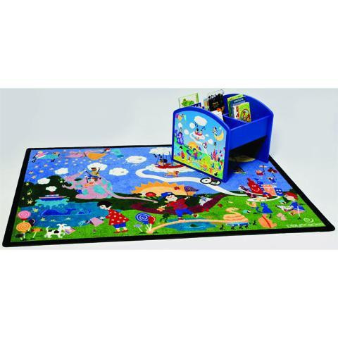 Playscapes Harmony Park Kids Area Carpet, colorful play and learning carpet with a vibrant landscape and sky design for children's play areas.