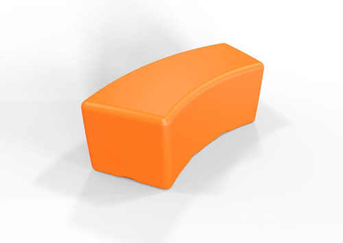 Playscapes Children's Eco Swerve Seating, orange curved children's seating furniture for play and seating.