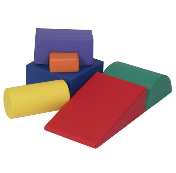 Children's Factory Climb and Play Foam Climbing Blocks, Rainbow, colorful foam climbing blocks including red, green, yellow, blue, purple, and orange for children's active play and climbing.
