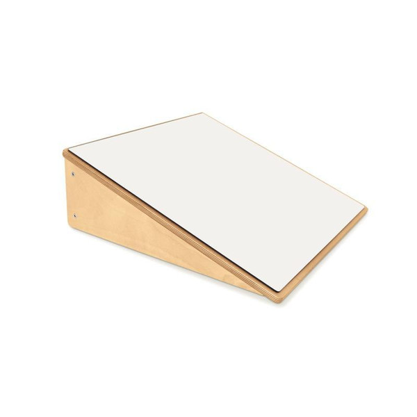 Whitney Brothers Ramp Infant Floor Mirror, wood and glass mirror designed for infants to explore self-awareness and motor skills.