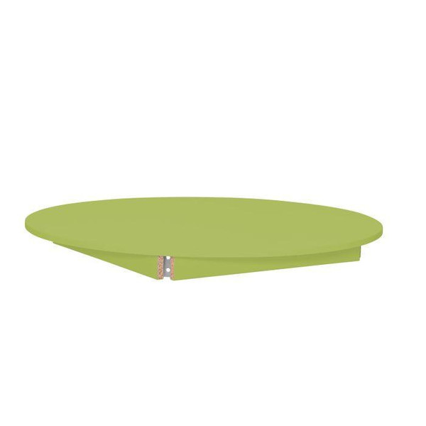 Moje Bambino Children's Classroom Table, 3 Shapes, 3 Colors - Green adjustable student table with round, square, and triangular surfaces, suitable for preschool education settings.