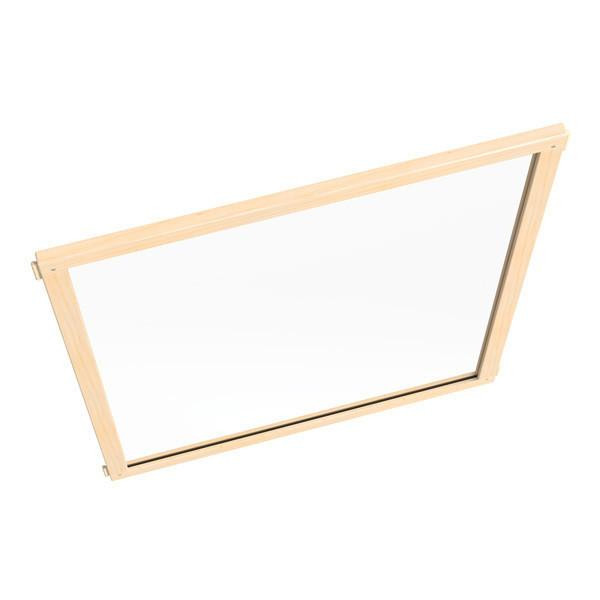 Jonti-Craft See-Thru Classroom Divider Panel - KYDZ Suite® A-height - 36" Wide, clear acrylic classroom partition with a natural wood frame for versatile use in educational settings.