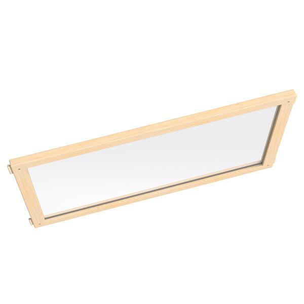 Jonti-Craft See-Thru Classroom Divider Panel - KYDZ Suite® T-height - 24" Wide, lightweight transparent classroom partition with a natural wood frame for educational settings.