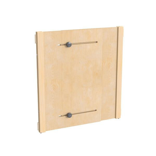 Accordion Classroom Divider Panel - KYDZ Suite E-height - 24-36" Wide, wooden accordion panel with adjustable gray locking arms for preschool or classroom use.