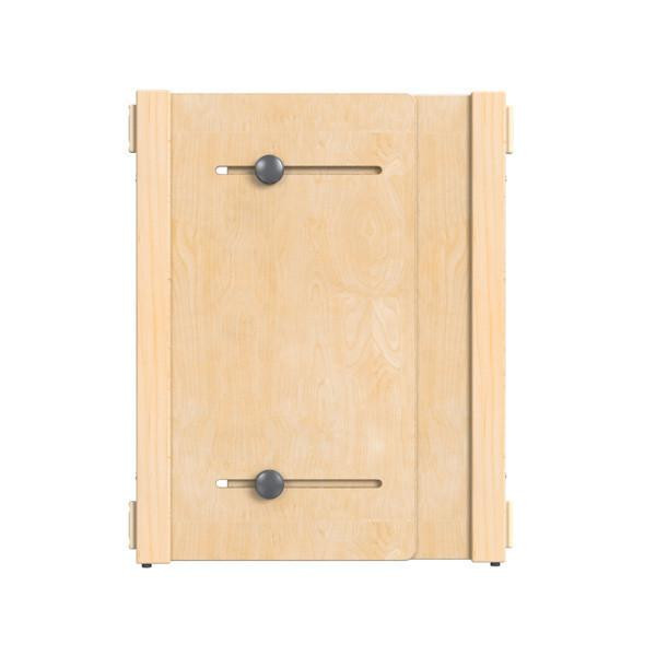 Jonti-Craft Accordion Classroom Divider Panel - KYDZ Suite® T-height - 16-24" Wide, wooden foldable classroom divider panel with adjustable black knobs on a white background.