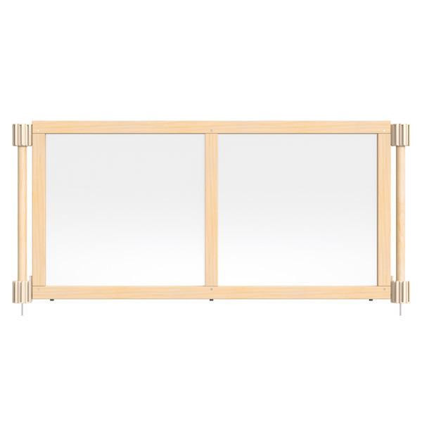 Jonti-Craft Upper Deck See-Thru Room Divider - KYDZ Suite®, clear plastic panels with natural wood frame for classroom separation.