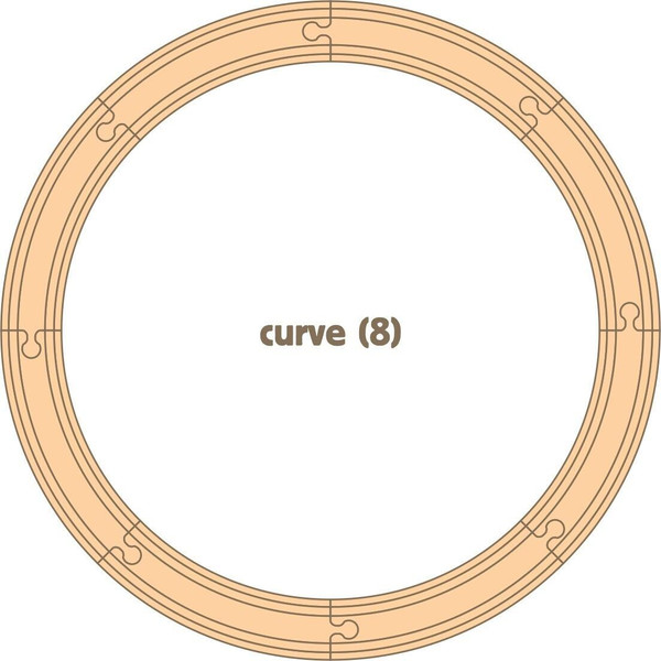 Maple Landmark Circle Wooden Train Track Set, circular wooden train track with 8 curves, designed for children and train enthusiasts.