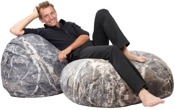 Playscapes Woodsmen Naturescape Stone Bench, Comfortable outdoor stone furniture resembling large natural rocks with a textured stone finish.