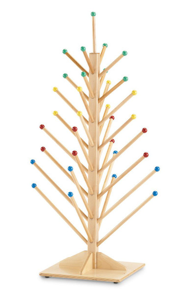 Jonti-Craft Puppet Tree, wooden puppet display stand with multiple branches and colorful balls for puppets.