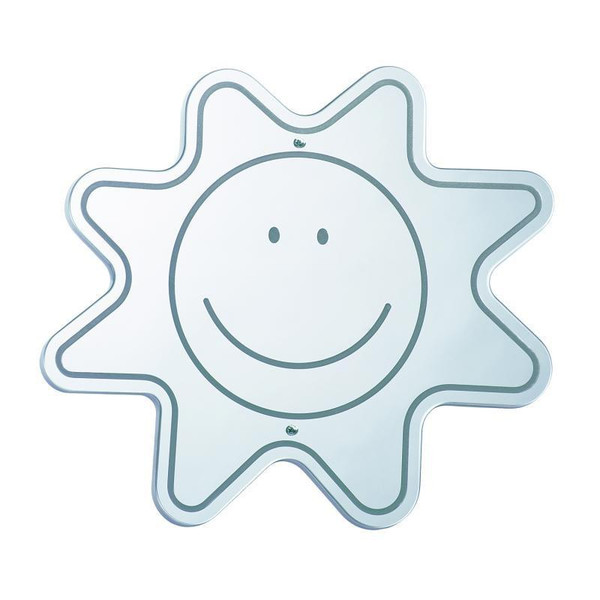Whitney Brothers Happy Face Mood Mirror, playful sun-shaped mirror with a smiling face design for children's room decor.