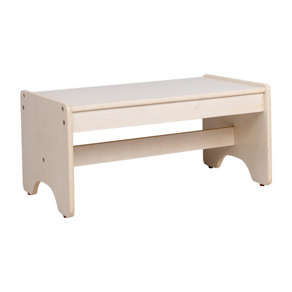 Angeles Everyday Kid's Lounge Coffee Table - Assembled, wooden kids' coffee table with a simple, minimalist design, sturdy construction, and natural finish.