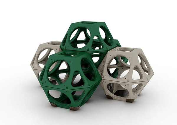 World Klass Play Ruby Qube Climbing Cube Cluster, colorful modular climbing cubes with geometric openings for children's play and physical activity.