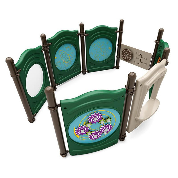 World Klass Play Pinecone Playground Play Panels, colorful outdoor play structure with interactive panels for children.