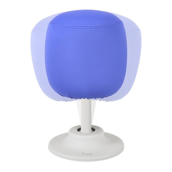 Playscapes Kids Adjustable Pivot Stool - Tall, blue cushioned children's adjustable chair with a white base and adjustable height feature.