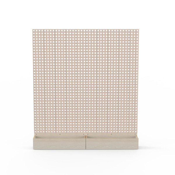 LiteZilla Kidworx™ Large Pegboard Activity Wall Pack, large beige pegboard with evenly spaced holes for children to engage with educational and activity accessories.