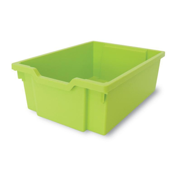 Whitney Brothers Medium Gratnell Storage Tray - Green, versatile plastic storage container for organizing classroom or craft supplies.