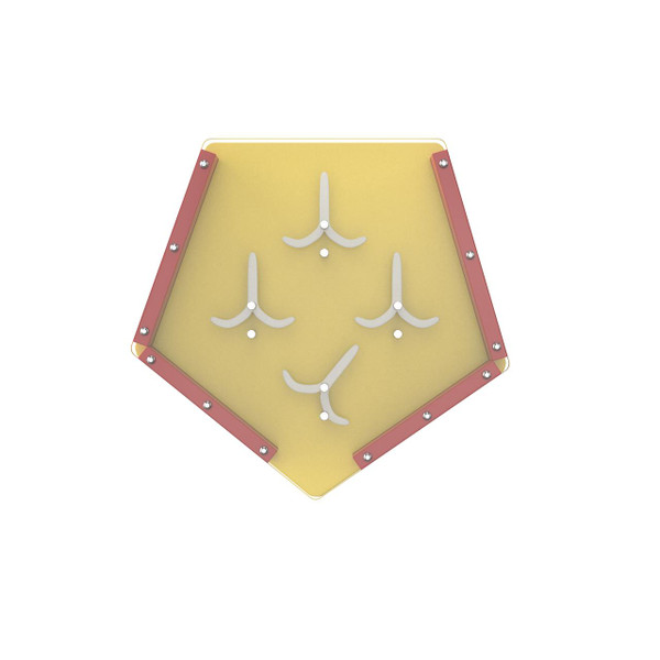 LiteZilla MagWiz Kinetics Magnetic Wall Plinko Path, a hexagonal wall game with magnetic curved paths for marbles.