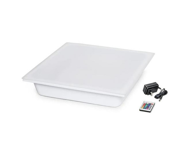 Childbrite Illumi Mite Light Table Kit Add On for Sensory Tables, white illuminated light table with remote control and power adapter for sensory play and educational activities