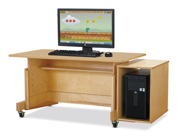 Apollo Single Computer Desk, Maple Top