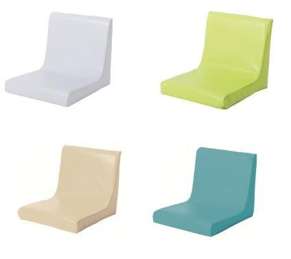 Moje Bambino Franek Foam Seats, colorful children's foam seats in white, lime green, beige, and blue colors.